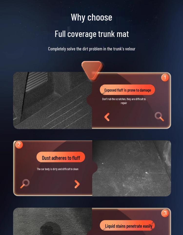 Deep Blue 2026 Full Coverage Leather Trunk Mat for Tail Box Interior Modification