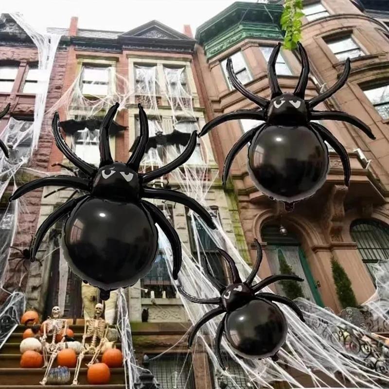 3pcs Halloween black spider balloons Halloween party spider theme decoration birthday party supplies 5