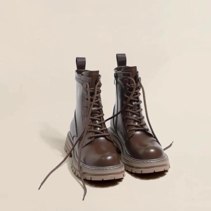Stivali da Donna Nuovi Neri Marroni con Pelliccia Cavigliere da Donna Autunno Inverno Scarpe Imbottite in Cotone Calde Fondo Spesso Neve Stivaletti Corti