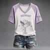 Women's Halloween V-Neck Short Sleeve T-Shirt Casual Printed Top