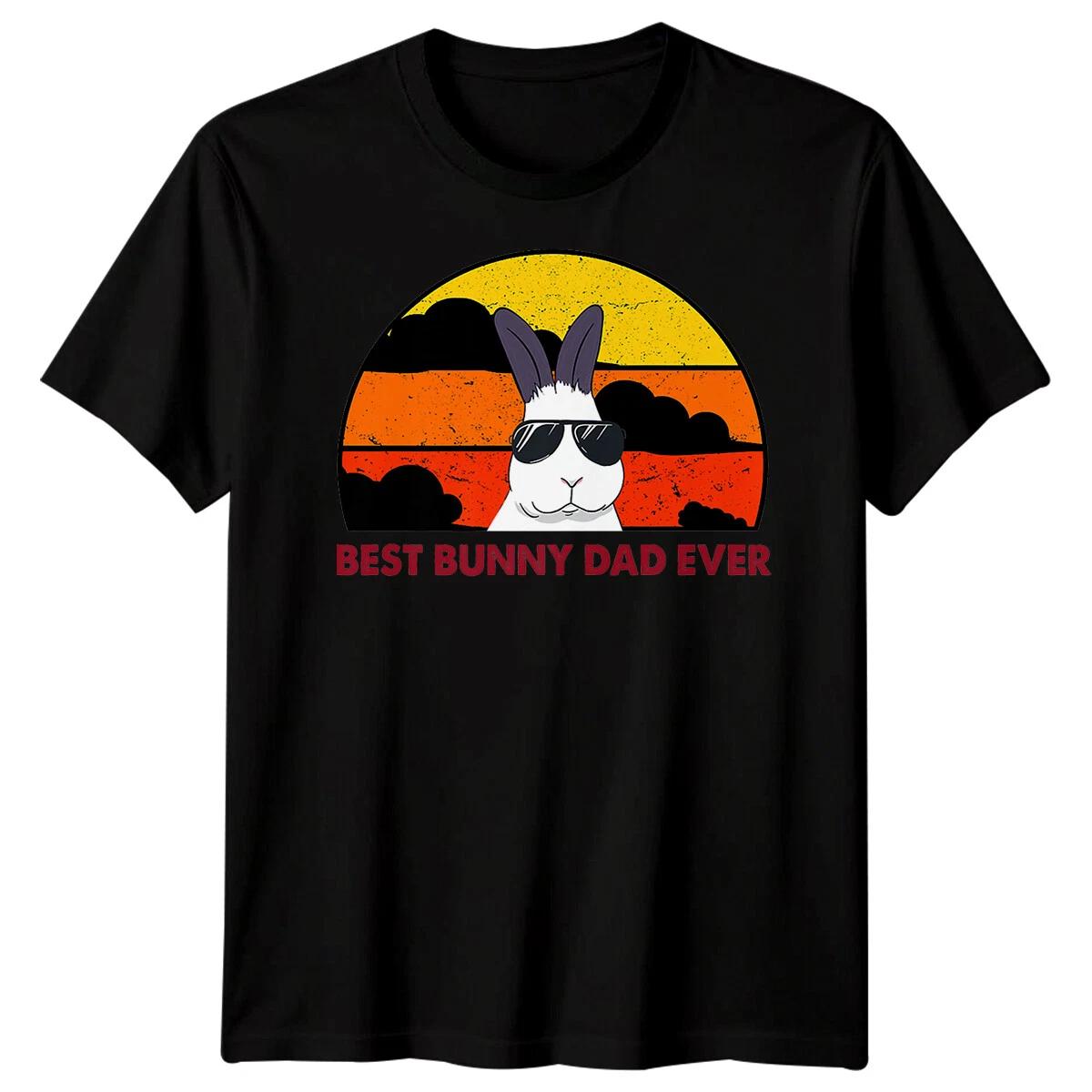 Mens Best Bunny Dad Ever Funny Fathers Day TTshirt Tee Best Daddy Ever Papa #FD L