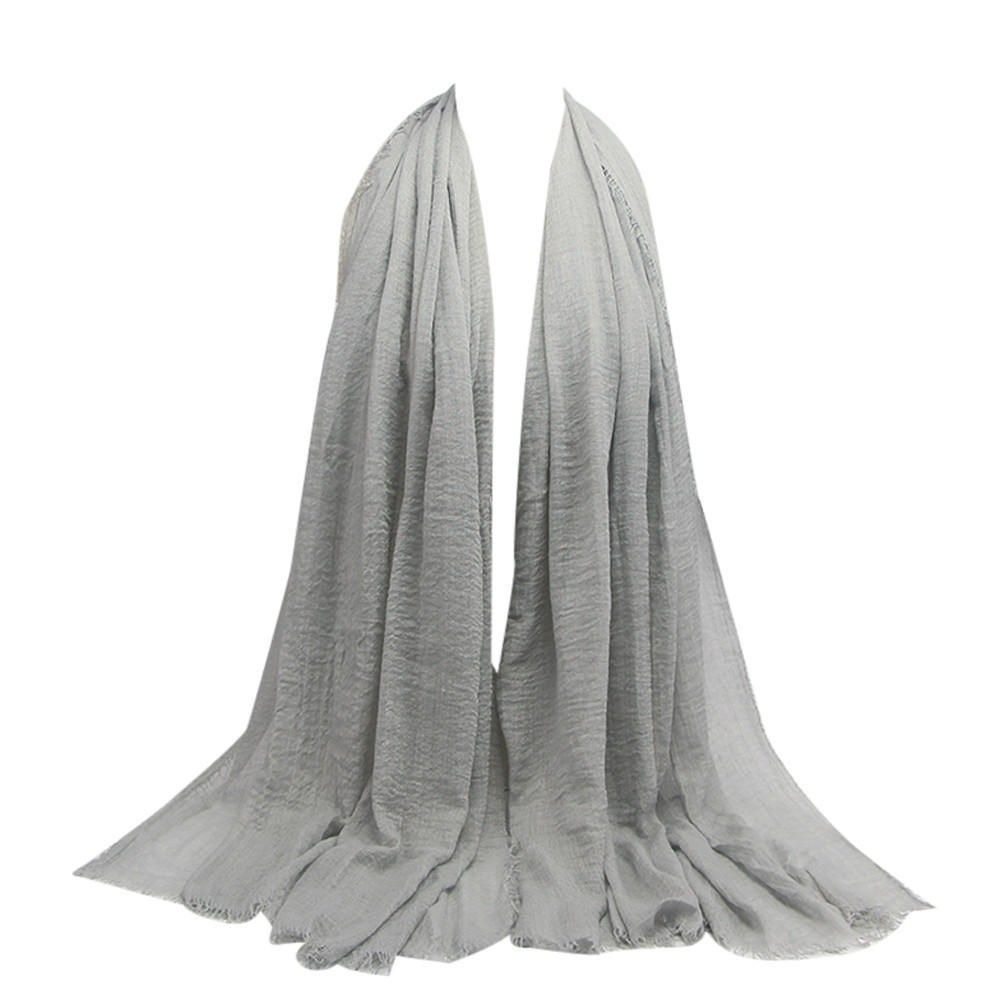 Premium Viscose Maxi Crinkle Nuvem Hijab Cachecol Xale Soft Islam Muçulmano