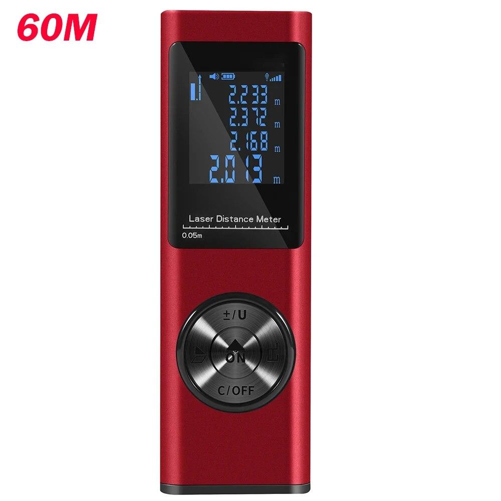 Mini Rangefinder Laser Distance Meter 40M 60M Rechargeable Digital Range Finder Area Volume Multi-angel Laser Measuring Tool