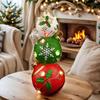 YUETJIN 16" (40cm) Indoor Color-Changing Stacked Christmas Ball Ornament – Snowflake Holiday Decoration with LED Lights