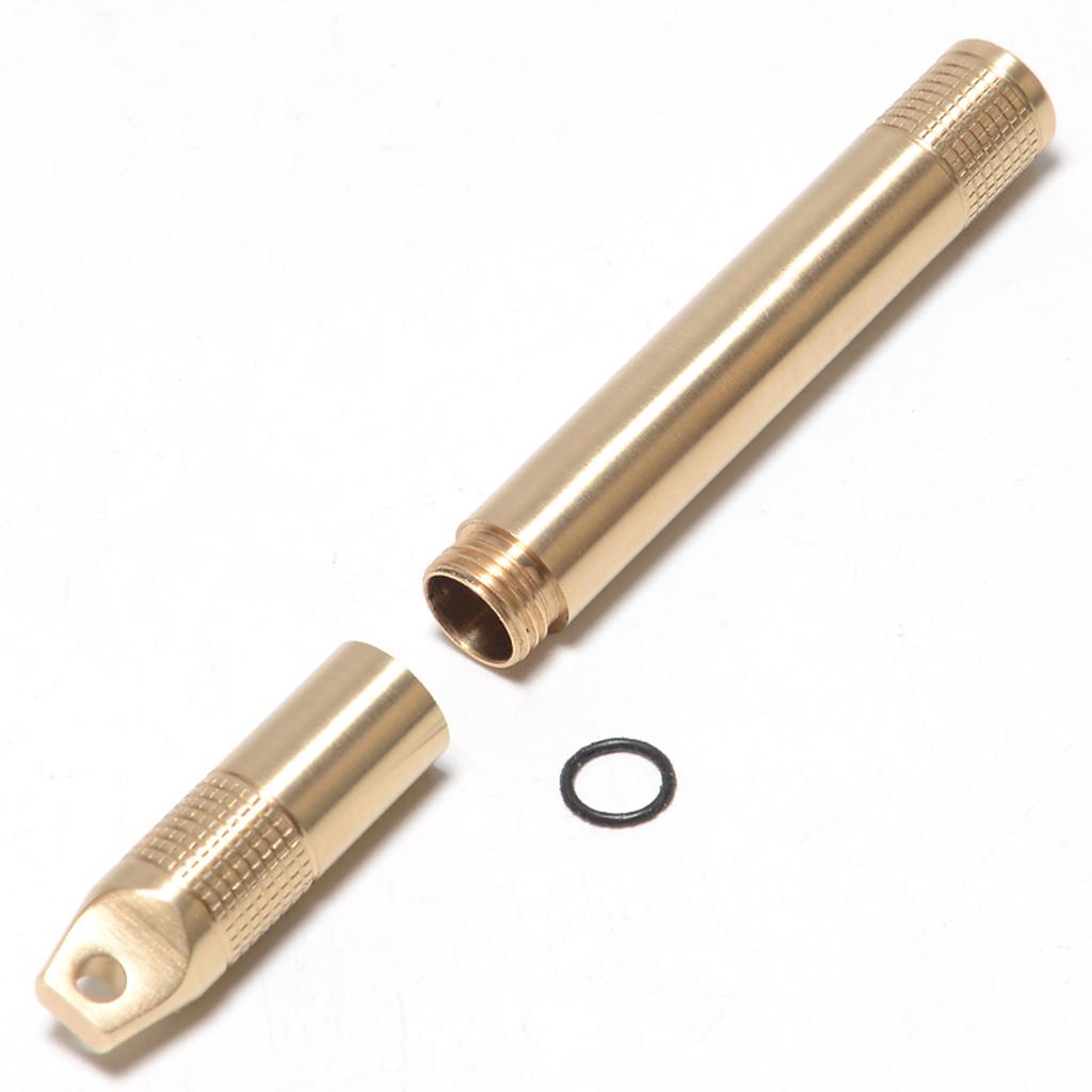 Brass Seal Bottles Waterproof Canister Keychain Toothpick Bottle Outdoor Camping Tool Pocket Pills Case Holder