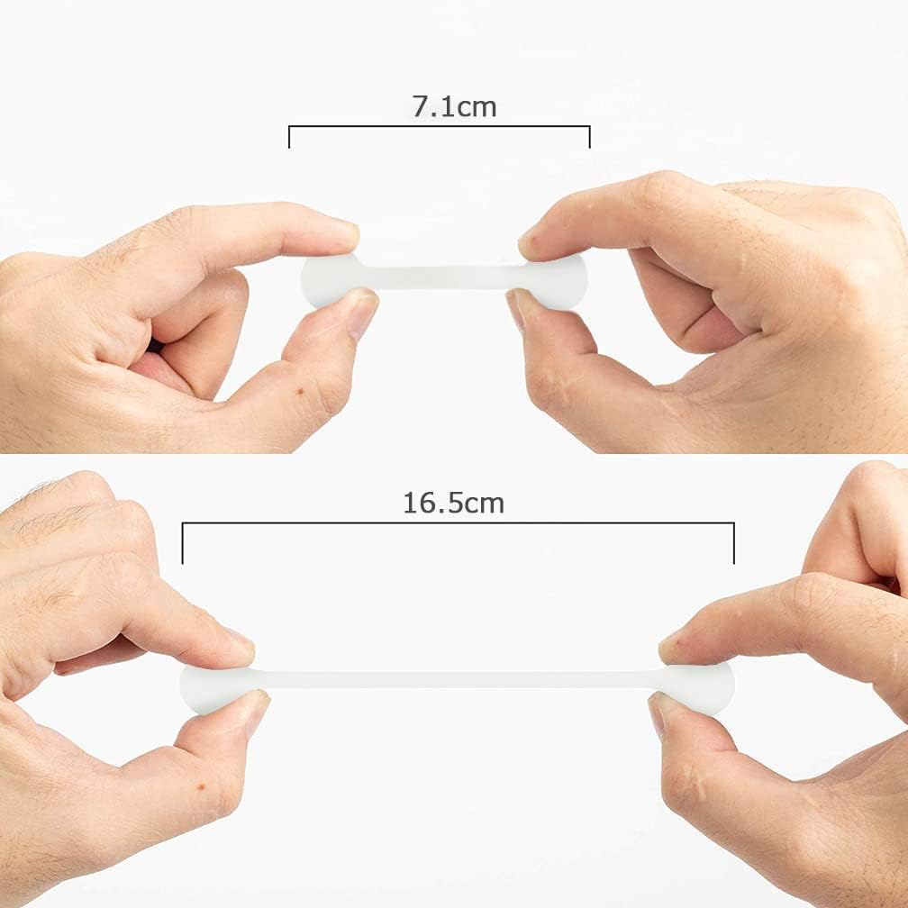 MAVEEK Cable Clips, New Magnetic Clips, Pack of 6, Cord Clips, Cord Winder, Earphone, USB Cable, Cord Storage, White