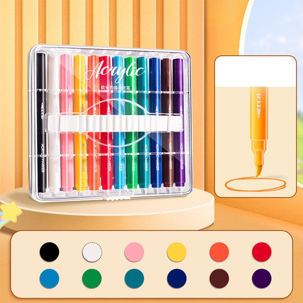 

12/24/36/48/60 Color Acrylic Marker Pen Set Waterproof Direct-liquid Marker School Painting 12 Color