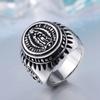 Vintage Silver Virgin Ring Bicycle Blessing Religious Ring Men's Talisman Jewelry Gift
