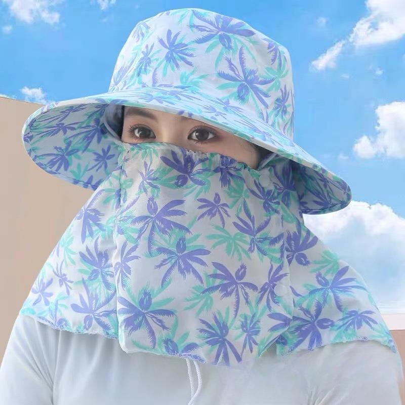 Cappello da Sole Estivo per la Raccolta del Tè Cappello Parasole Maschera Facciale da Donna Protezione UV Cappello da Sole da Uomo per Ciclismo Lavoro Modelli da Donna