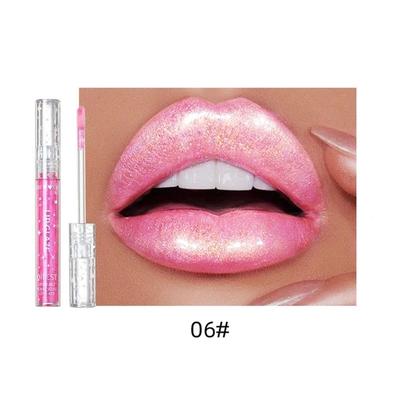 Lucidalabbra glitterato di seta, impermeabile, a lunga tenuta, nutriente, liquido, diamante, lucidalabbra, trucco per labbra, 6 pezzi