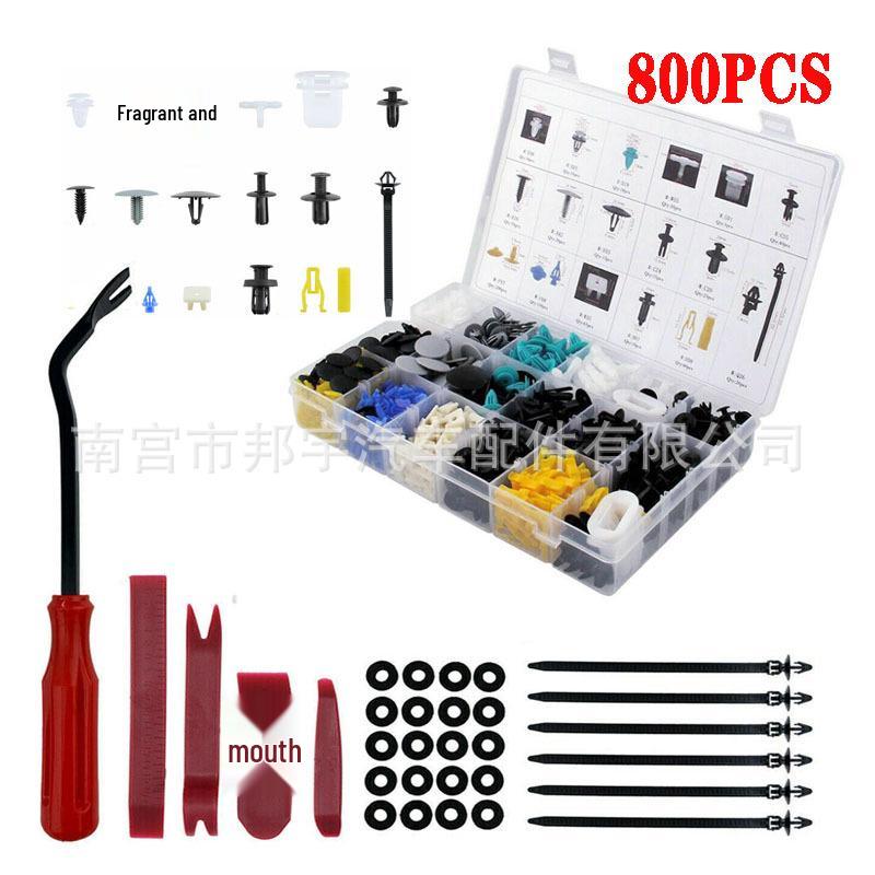 

800PCS Snap-In Fasteners Kit: Body Clips, Rivets, Retainers for Door Panels & Bumpers 768PCS Boxed Clips