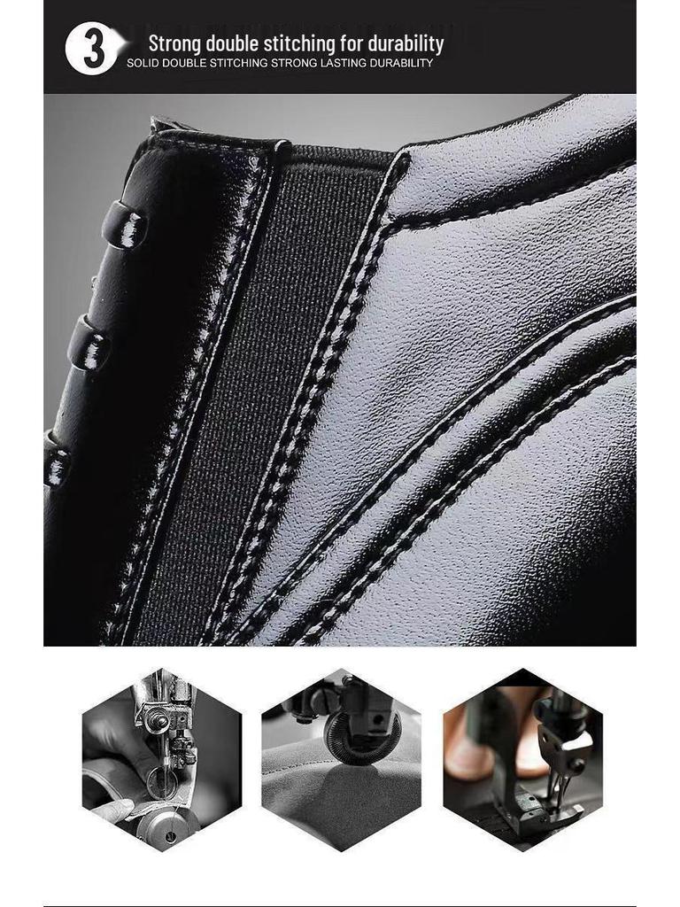 Men's Trendy Leather Casual Shoes - Low-top, Soft Sole, Comfortable Fit