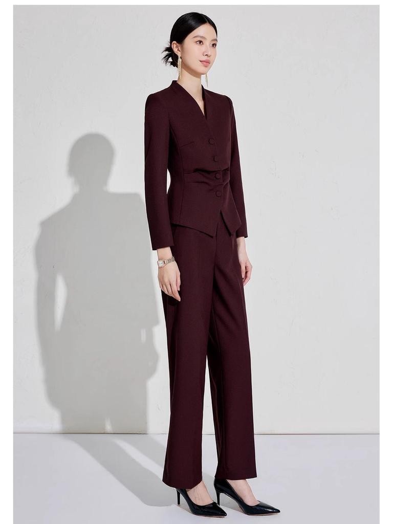 Aishangchen Women's Red Classic High-End Suit Set for Autumn/Winter Commute and Workwear