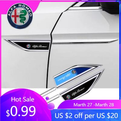For For Alfa Romeo Giulia Stelvio MiTo Giulietta 147 156 159 166 4C Car Chrome Car Body Side Doors Blade Auto Sticker