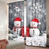 2pcs Christmas Blackout Curtains – Snowman & Santa Print   Rod Pocket   Machine Washable for Bedroom & Living Room – Festive Decor