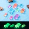 6Pcs/Set Luminous Mini Resin Turtle Car Dashboard Toys Dolls Figures Home Garden Decoration Cartoon Color Car Ornaments Gifts