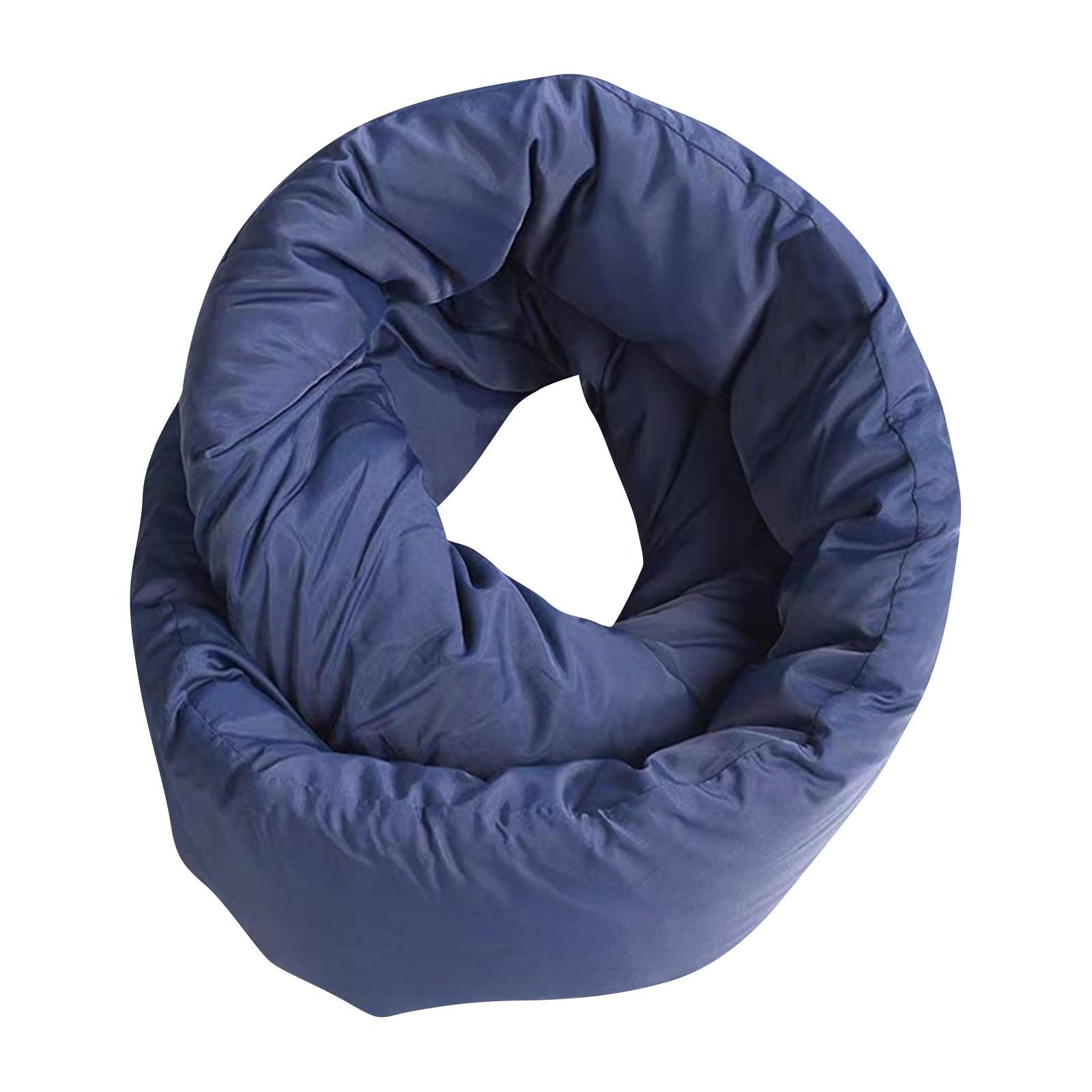 

Подушка и маска для глаз - Подушка для шеи для путешествий - Универсальный мягкий шарф с поддержкой на 360 градусов - Можно стирать в стиральной машине - Домашние путешествия Полеты Автопутешествия One Size синий