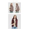 Women Short Stand Collar Leopard Print Loose Vest Jacket