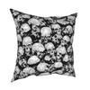 Total Gothic Kissenbezug Heimdekoration Skelett Totenkopf Kissen Dekokissen für Auto Polyester Doppelseitiger Druck Kreativ