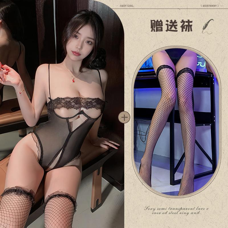 Sexy underwear, sexy antique uniform, suspender, lace hanging neck, hip skirt, ruffle edge, small chest, pure desire to take off one-piece.