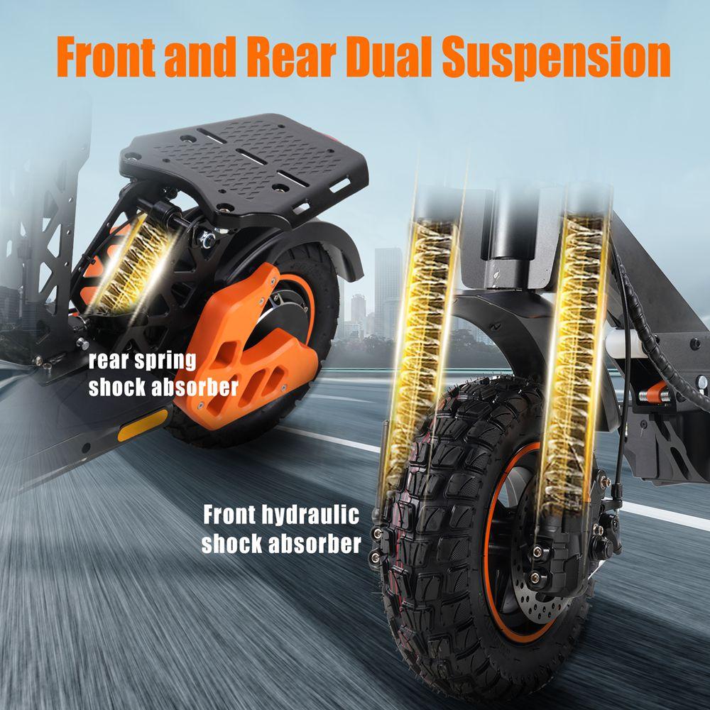 Twofish V5 Max Electric Scooter 11" Tire 1000W Peak Motor Urban Commuter E-scooter With Seat 48V 18AH Dual Disc Brakes Max Load 120Kg