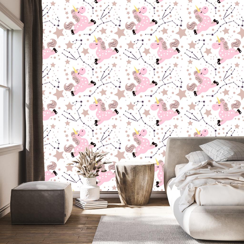 Unicorns among the stars wallpaper for living room and bedroom 50x1000