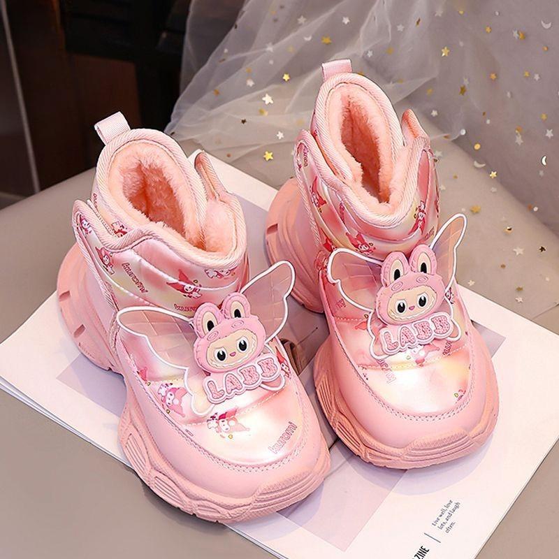 Cute Snow Winter Children's Princess Waterproof and Anti-slip Cotton Shoes for Girls