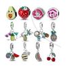 Fit Original Pandora Bracelet Fruits Series Beads Charms Copper Grapes Strawberries Cherries Dangle Jewelry