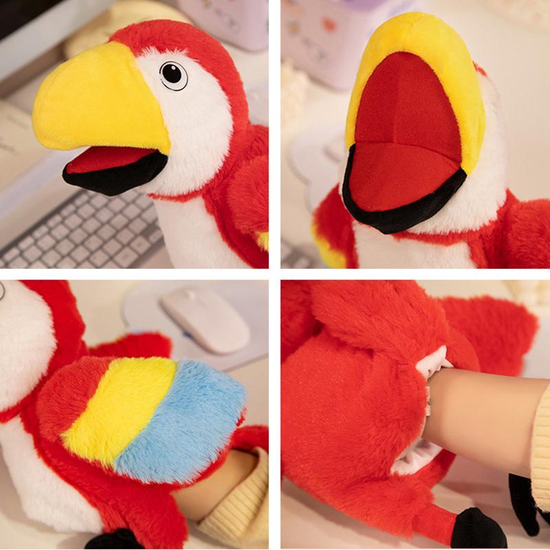 Bird Soft Stuffed Toy Doll Parrot Owl Eagle Flamingo Peacock Cospaly Plush Doll Educational Baby Toys Kawaii Hand Finger Puppet
