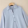 ZANZEA Women Casual Turn Down Collar Loose 3/4 Sleeve Stripe Long Dress