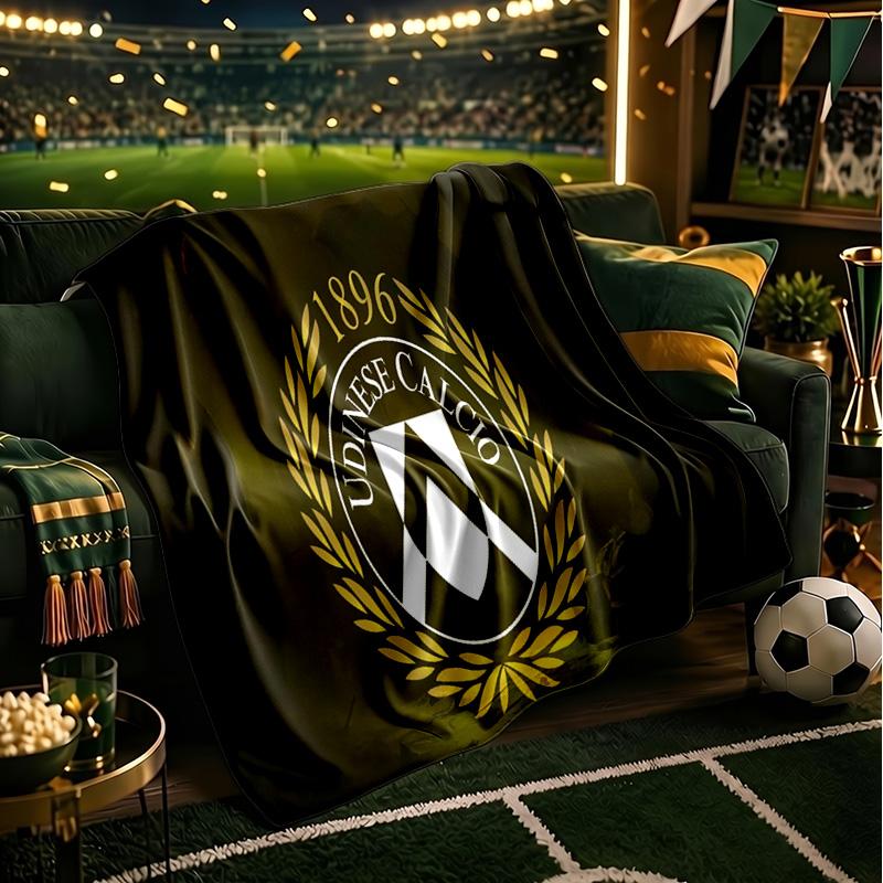Udinese-Calcio Crest Design Throws Blanket Flannel Blankets Plush for Couch Bed Gifts for Men Women Travel picnic blanket Christmas fan gifts