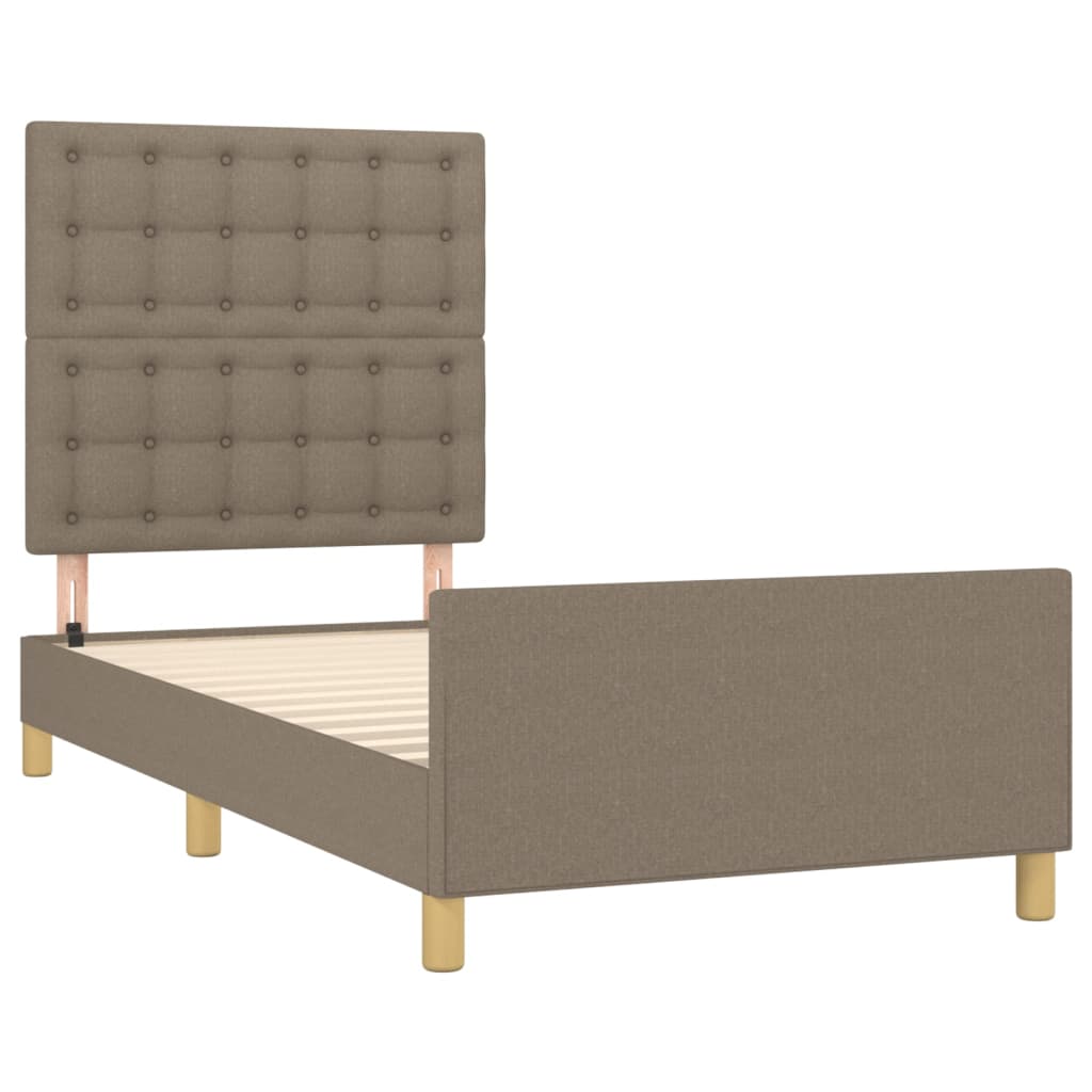 Vidaxl Rama Łóżka Z Zagłówkiem, Taupe, 80X200 Cm, Obita Tkaniną