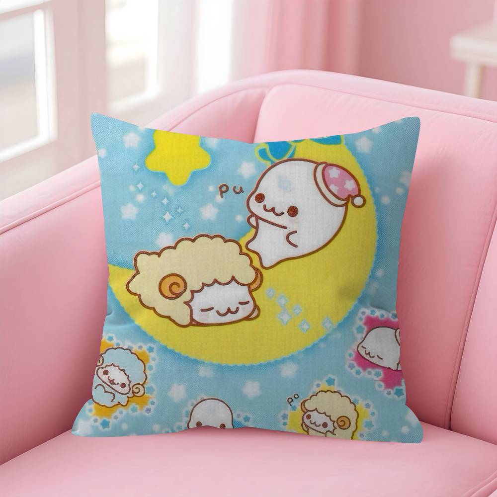 Kawaii Cartoon Mamegoma anime Cushion Cover Inches Farmhouse Decor Home Throw Pillow Covers for Couch Decorations