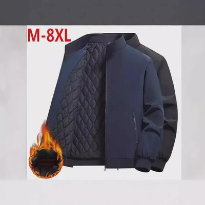 Pappas Varma Bomullsjacka med Ståkrage för Män - Idealisk för Medelålders och Äldre i Kallt Väder