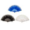 Vintage Foldings Fan Feather Dance Hand Fan for Dancing Party Wedding Decorations