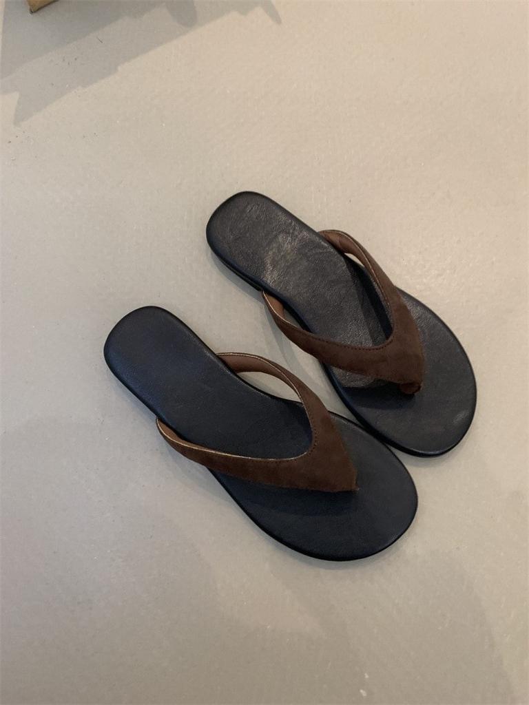 Minimalist Toe Beach Vacation Sandals Contrasting Colors Versatile Flip-flops Women Wear Summer Sandals