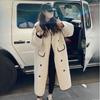 Herbst Winter Damen Shearling Koreanischer Stil Langlänge High-End Britischer Stil Lässiger Wollmantel Strickjacke