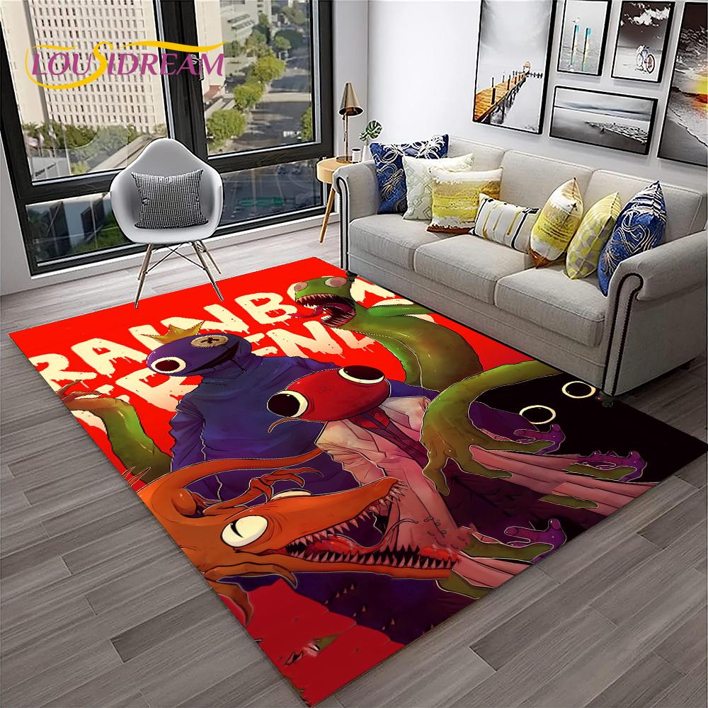Game R-Rainbow Friends Cartoon  Area Rug,Carpet for Home Living Room Bedroom Sofa Doormat Decor,kid Play Non-slip Floor Mat Gift
