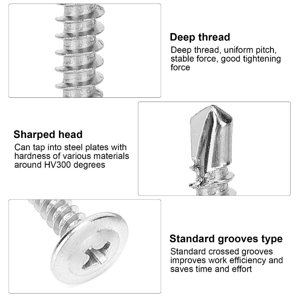 25PCS Phillips Drive Self Tapping Screws Quick Tek Screw Self Sheet Metal Screws For Wood