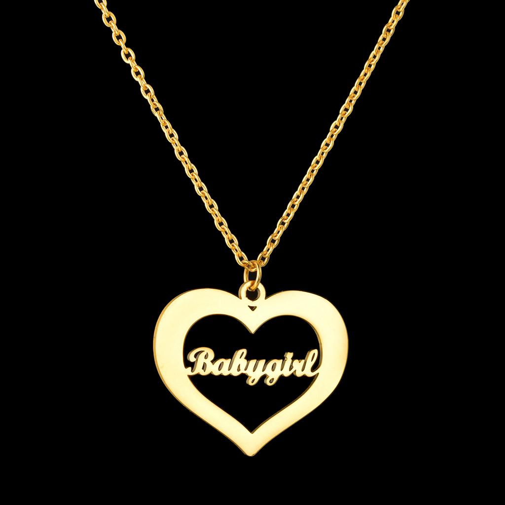Atoztide Custom Name Necklace Personalized Butterfly Fashion Stainless Steel Pendant Heart Letter One Hole Chain for Women Gift
