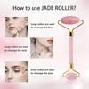 Rose Quartz Gouache Scraper Face Massage Roller Gua Sha Scraper Set Natural Jade Stone Jade Roller Massager For Face Box