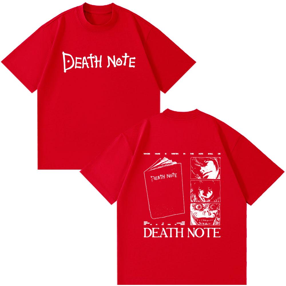 Anime Death Note Ryuk Yagami Light L·Lawliet T Shirts Unisex Women Cotton Tee Tops Fashion Short Sleeve T-shirts Summer Streetwears S