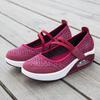 Women's Breathable Nurse Shoes Air Cushion Mesh Wedge Walking Shoes Hook & Loop Non-slip Lightweight Casual Footwear Thick Soled