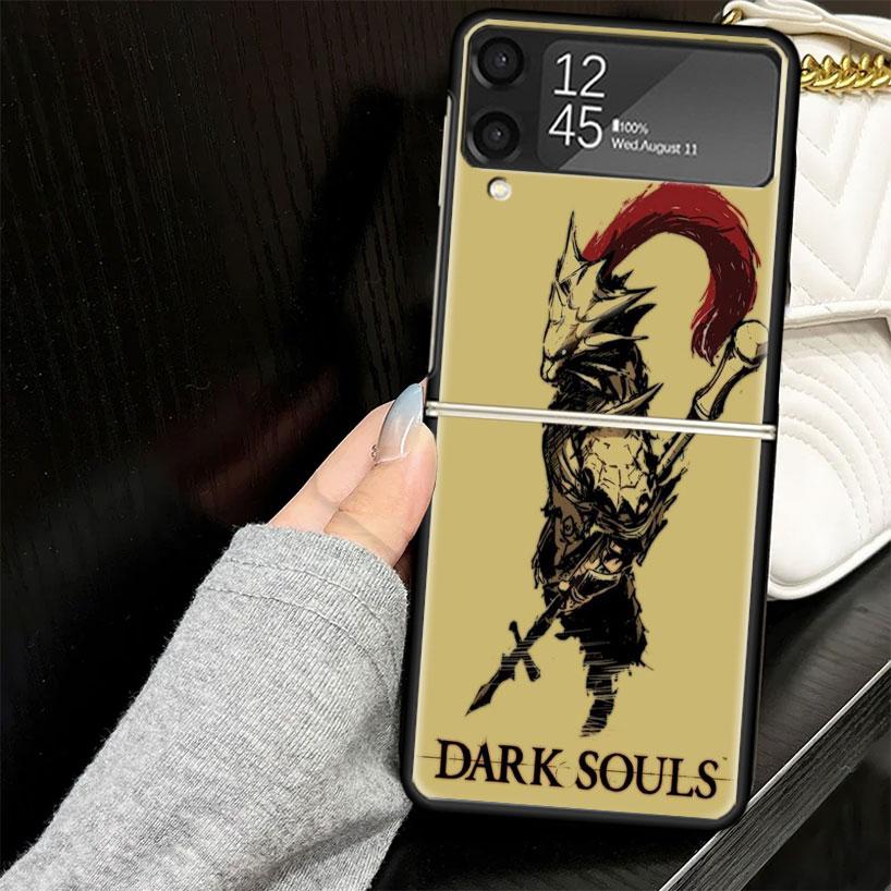 Dark Souls Game Case for Samsung Galaxy Z Flip7 Flip6 Flip5 Flip4 Flip3 5G Hard Phone Shell Z Flip 7 6 5 4 3 Black Cover