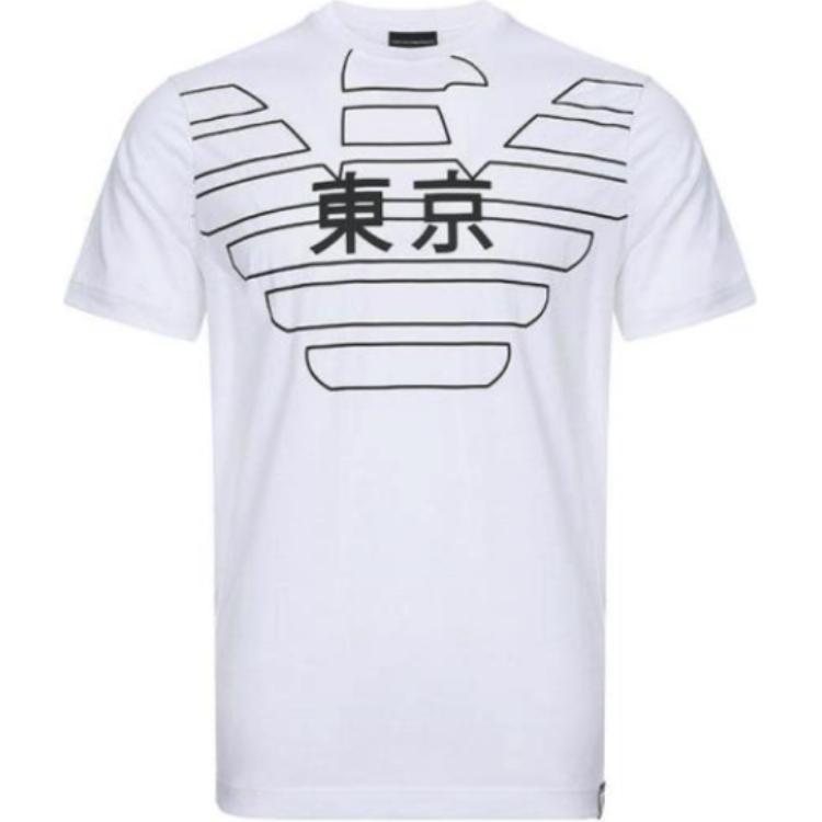 

Emporio Armani Logo Pullover Crew Neck Short Sleeve T-Shirt Men Tops White 3Z1T76-1JPZZ-0100 XXL