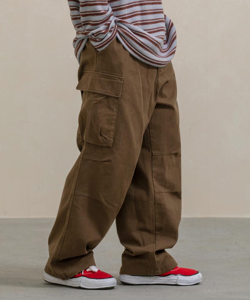 RUGGED HOUSE Parachute Side Cargo Wide Pants 2 Colors