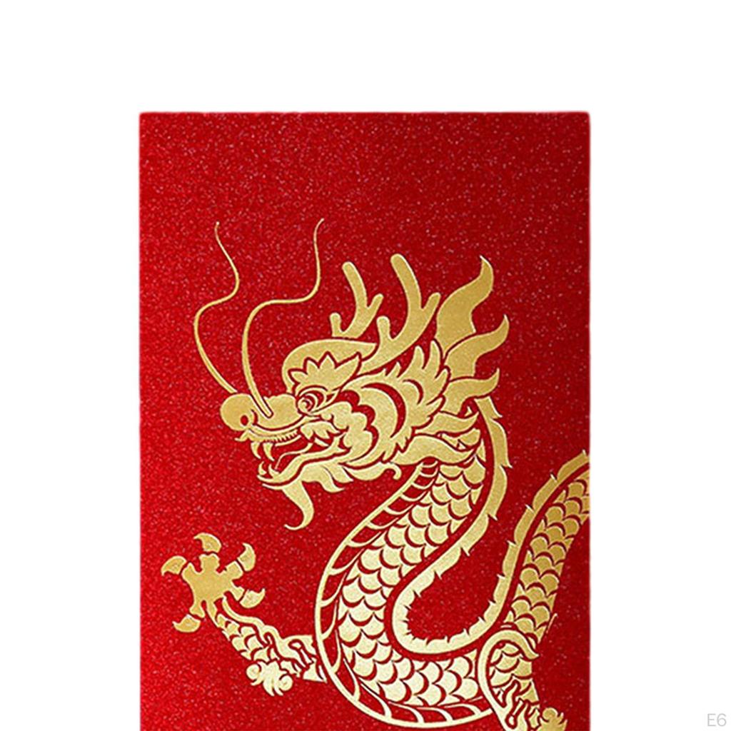 6-Pack Chinese Year Red Envelopes - Festive Greeting Card Set for Birthdays and Celebrations