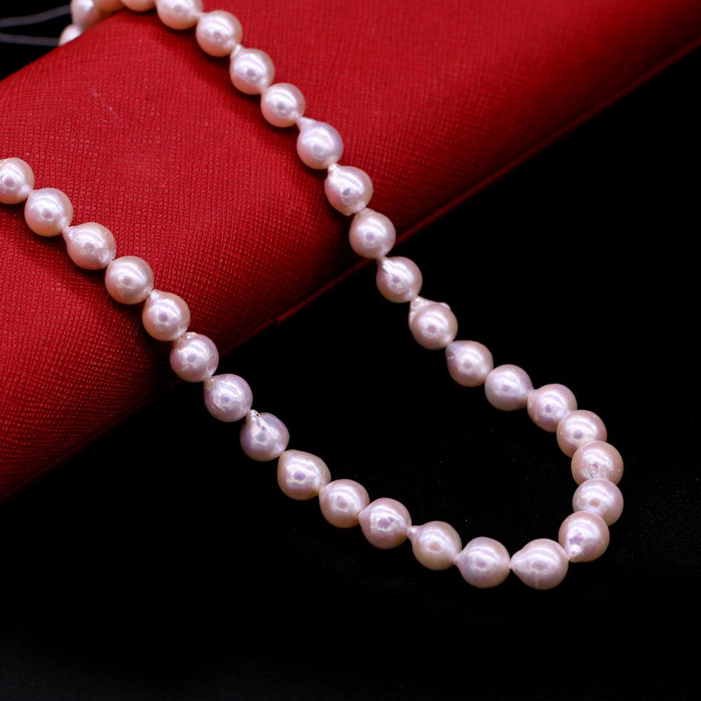 1String, Natural Freshwater Pearls, 8-9mm Round Tail Shape Pearl Beads for Jewelry Making DIY Crafts, Wedding Gifts for Women, 36cm