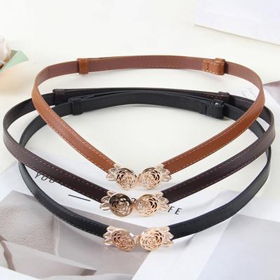 Yousheng Damen Gürtel Verstellbar Kunstleder Rosenmuster Schnalle Taillenband Kleid Hemd Pullover Mantel Accessoire