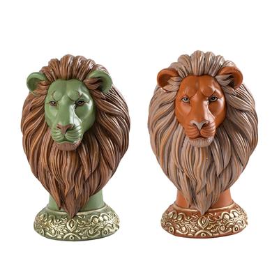 Art Sculpture Animal Ornament Table Centerpiece Statue Nordic Design Lion Head Figurine for Hotel Apartment Mantle Decoration